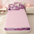 thumbnail image 4 of Erosebridal Dreamy Unicorn Zipper Twin Comforter Sets with Fitted Sheet and 2 Pillowcases for Girls, Pink Flowers Zipper Bedding Set, Pink Reversible, 4 of 7