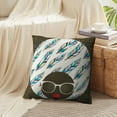 thumbnail image 4 of LALILO Throw Pillow Covers Young Afro Girl Dark Skin Creative Cushion Cover 18" x 18", 2 Pack, 4 of 6
