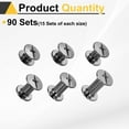 thumbnail image 3 of Uxcell 90set Chicago Screw M5 x 4/5/6/8/10/12mm Metal Phillips Nail Rivet Stud Screw Bolts Rivets Binding Post Screw for DIY Leather Belt Bag Craft Bookbinding, Gun Black, 3 of 7