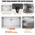 thumbnail image 6 of KFFKFF 30''x22'' Kitchen Sink, Farmhouse Kitchen Stainless Steel Sink,  Drop-In Single Bowl with Multi-functional Accessories, Ideal for Home Dishwasher, Preparation Area, 6 of 9