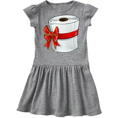 

Inktastic Toilet Paper with a Bow Christmas Present Gift Toddler Girl Dress
