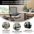 thumbnail image 4 of Flash Furniture Kelista Mid-Back Dark Gray Mesh Ergonomic Drafting Chair with Adjustable Foot Ring and Flip-Up Arms, 4 of 17