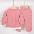 thumbnail image 6 of Baby Boy Fall Winter Clothes Toddler Kids Solid Outfits Long Sleeve Sweatshirt Tops + Joggers Pants Set Pink,4-5 Years, 6 of 8