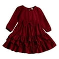 thumbnail image 4 of REDARER Girls Party Dress, Tiered Layered Gown with Ruffle Hem for Autumn Celebrations, Elegant Flowy Princess Dress,Size:3-4 Years, 4 of 8