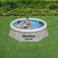 thumbnail image 3 of Bestway 8' x 24" Round Inflatable Outdoor Swimming Pool with Filter Pump, Gray, 3 of 12