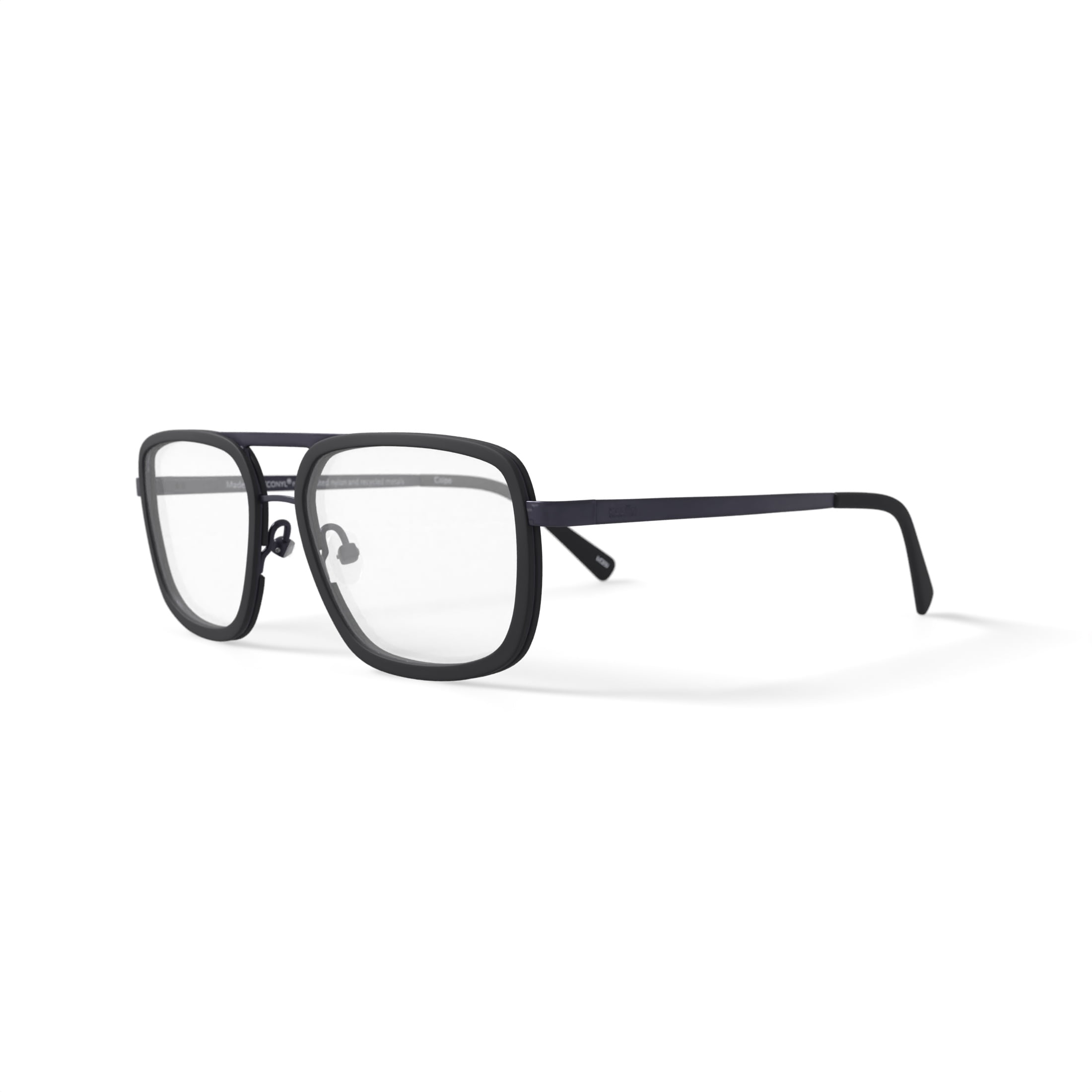 Karun Men's Coipo Square Prescription Eyeglasses with Case, Black
