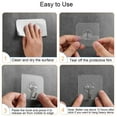 thumbnail image 4 of 20 Pack Heavy Duty Self Adhesive Hooks - 33lb Max, Transparent, Waterproof, Sticky Wall Hooks for Keys, Bathroom, Shower, Outdoor, Kitchen, Door, Home Improvement, Utility, 4 of 7