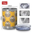 thumbnail image 3 of 12oz Tumblers Yellow Hedgehog Pattern Vacuum Insulated Stainless Steel Travel Tumbler Cups Mug with Lid and Straw for Beer,Coffee,Beverages with Cleaning Brush for Cold & Hot Drinks, 3 of 5