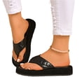 thumbnail image 5 of YOUYEDIAN Womens Sandals Summer Beach Shoes 2026 Wide Non Slip Slip on Slippers Comfortable Open Toe Orthopedic Sandals (Black), 5 of 7