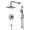 Brushed Nickel, variant on sumerain Brushed Nickel Rainfall Bathroom Shower System, Wall Mounted Slide Bar Shower Faucet Set with Shower Head and Handheld, Valve and Trim Kit Included