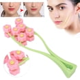 thumbnail image 4 of Face Roller, Comfortable Handle V Shaped Face Massager Concave Convex Particles Double Clips  For Arms For Legs For Face Blue,Pink, 4 of 8
