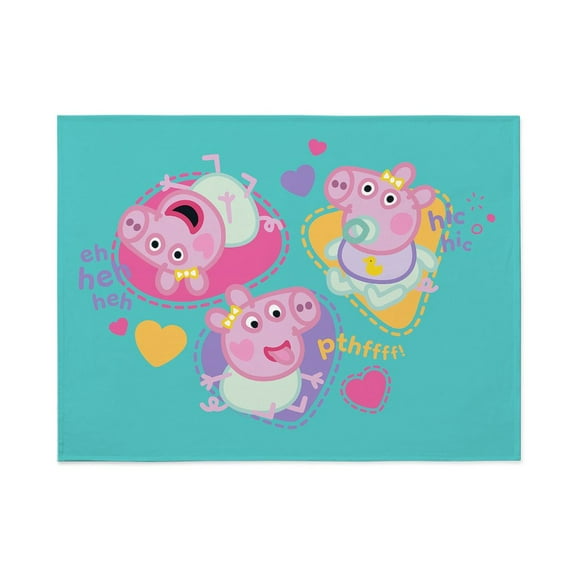 CafePress - Peppa Pig: Happy Baby - Large Plush Fleece Throw Blanket, 80" L x 60" W
