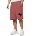 thumbnail image 2 of Beach Shorts for Men 2026 Summer Coconut Tree Printed Elastic Waist Straight Leg Loose Knee Length Shorts with Pockets, 2 of 4