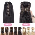 thumbnail image 4 of Benehair Claw Clip On Hair Ponytail 100% Remy Human Hair Extensions Real Thick Jaw/Claw Clip Pony Tail 18" Soft Black, 4 of 11