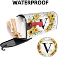 thumbnail image 3 of Summer Sunflower Monogram Letter V Mailbox Cover Magnetic 21x18 Inch, Family Last Name Initial Post Letter Box Covers, Spring Summer Seasonal Outdoor Yard Garden Standard Mailbox Decor, 3 of 6