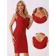 thumbnail image 2 of DARING DIVA Women's Sweetheart Neck Sleeveless Bodycon Pencil Dress M Red, 2 of 6
