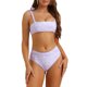 thumbnail image 1 of Conjuntos de bikini de dos piezas con tirantes atados de leopardo INSPIRE CHIC para mujer, trajes de baño de cintura alta en color púrpura claro, 1 of 5