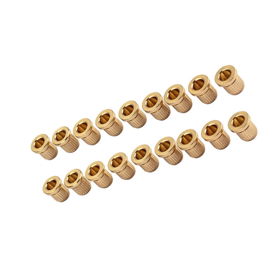 FUTUREORYY 18Pcs Metal String Ferrules in Plated Gold Finish for Electric Guitar String Replacement