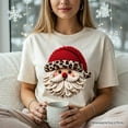 thumbnail image 6 of Santa Leopard Hat Christmas T-Shirt, Imitation Latch Hook Yarn Cozy Tee, 6 of 8