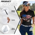 thumbnail image 5 of COEQINE Women V Neck Golf Shirts 1/4 Zip Moisture Wicking Golf Tops American Flag and Eagle Print Quick Dry Fit Polo Shirts Pullover Workout Athletic Tops, XS, 5 of 7