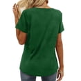 thumbnail image 2 of Gibobby Camiseta de Manga Corta con Cuello en V Camiseta suelta informal con cuello en V para mujer, blusa manga corta con estampado(Verde,XL), 2 of 5