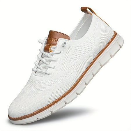 

XTMPMY Stylish Men‘s Business Style Solid Colour Woven Knit Sneakers - Breathable and Comfy Non-Slip Slip-On Shoes for Casual Wear - Trendy Men‘s Footwear