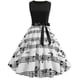 thumbnail image 2 of ICHUANYI Clearance Women's Summer Sleeveless O Neck Vintage Print Splicing Party Dress(Black, S) ICHUANYI WER2023081004342, 2 of 6