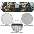 thumbnail image 5 of Uorisanigo Upgrade Cute Sloth Driving Windshield Sun Shade for Jeep Wrangler TJ JK JKU 1997-2018, Foldable Windshield Cover Sun Visor Blocks UV Rays,Keeping Your Vehicle Cooler, 5 of 7