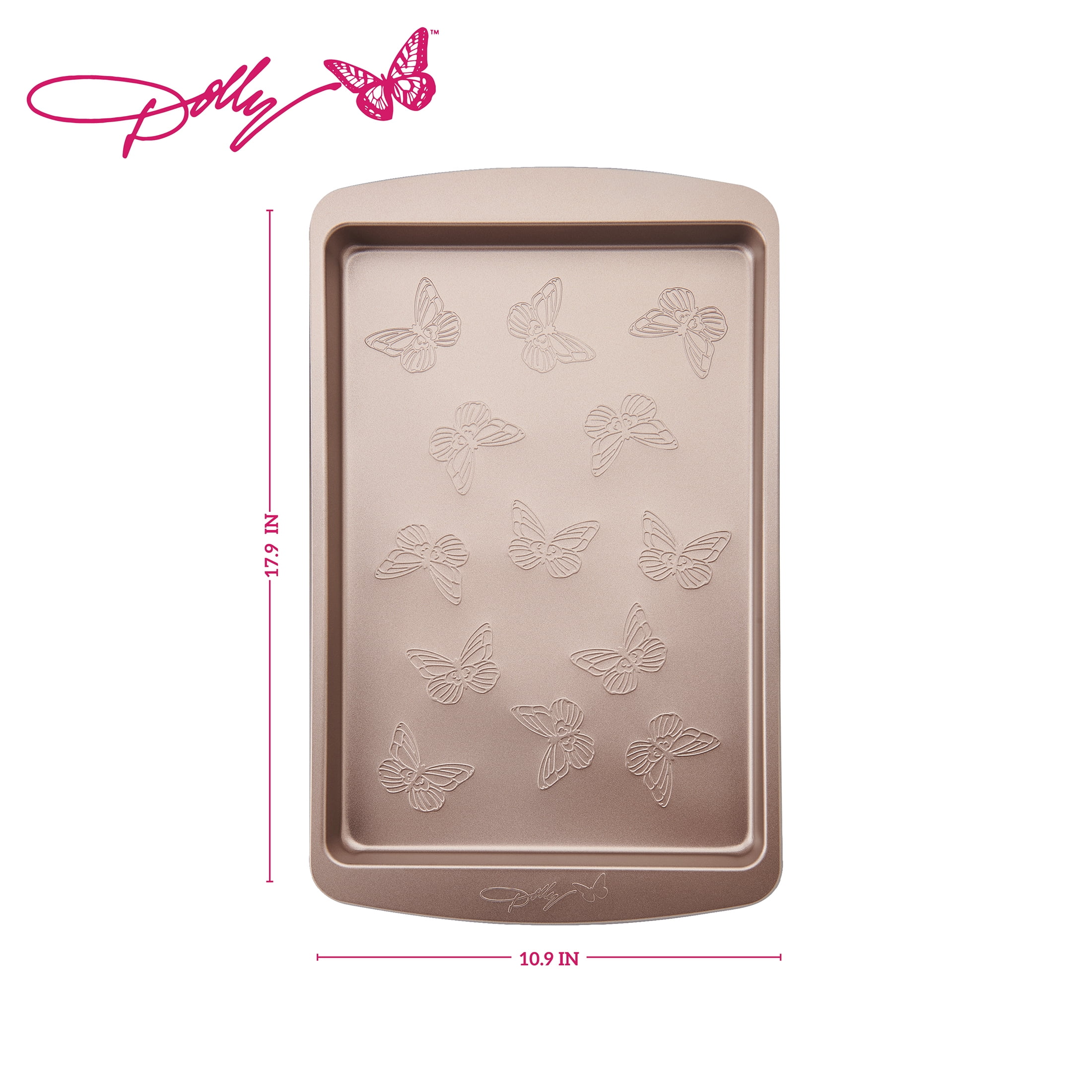 Dolly Parton Butterfly Stamp 10" x 15" Carbon Steel Non-Stick Baking Sheet