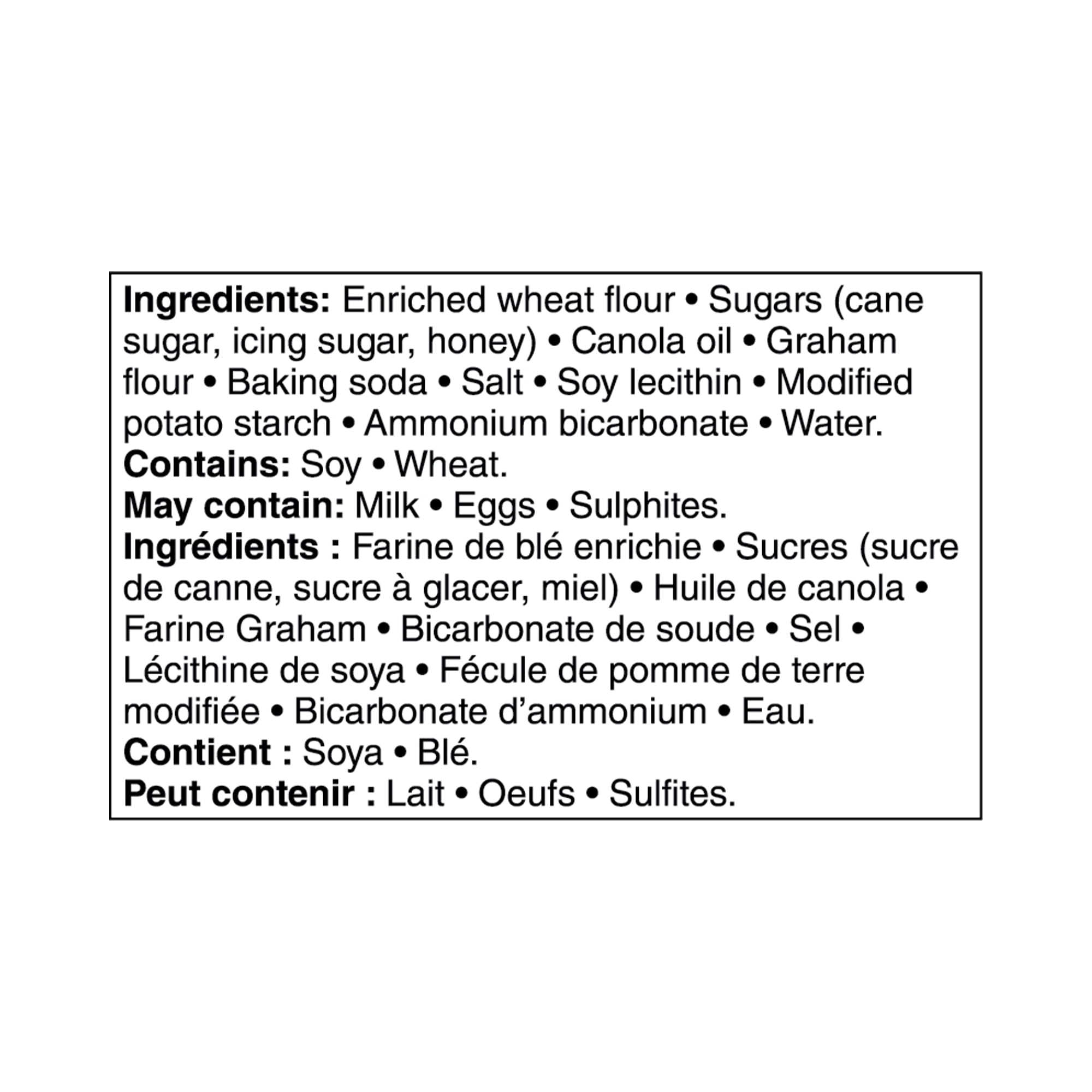 Oursons Graham au miel Great Value 180 g