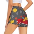thumbnail image 4 of Picia Red Pickup Truck With Pumpkins Pattern Women's 2 in 1 Athletic Running Shorts High Waisted Workout Casual Gym Sweat Shorts with Comfy Liner Zipper Pockets-Medium, 4 of 9