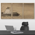 thumbnail image 2 of wall26 Framed Canvas Print Wall Art Set Classical Chinese Fisherman on The Lake Nature Wilderness Illustrations Modern Art Cultural Relax/Calm for Living Room, Bedroom, Office - 16"x24"x3 N, 2 of 5