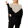 thumbnail image 7 of Fesfesfes Women Sweaters Long Sleeves Round Neck Color Block Loose Tops Blouse Thread Knitted Sweater Plus Size $10, 7 of 7