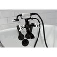 thumbnail image 2 of Kingston Brass KS269PXORB Kingston Three-Handle 2-Hole Tub Wall Mount Clawfoot Tub Faucet with Hand Shower in Oil Rubbed Bronze, 2 of 7