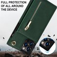 thumbnail image 2 of facefd Wallet Case for iphone PU Zipper Wallet Smartphone Case with Card Holder & Shoulder Strap, 2 of 4
