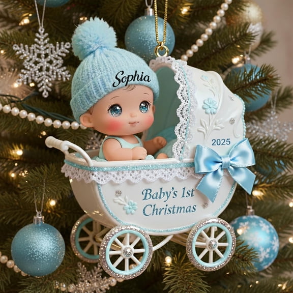 Personalized Baby's First Christmas Ornament - Custom Acrylic Keepsake Gift for Newborns