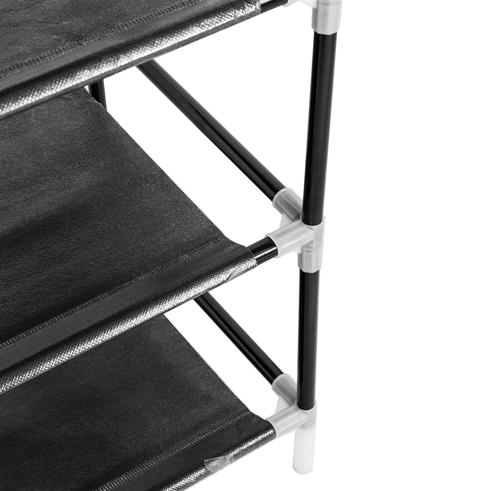 10 Tiers Shoe Rack with Dustproof Cover Closet Shoe Storage Cabinet Organizer, Black