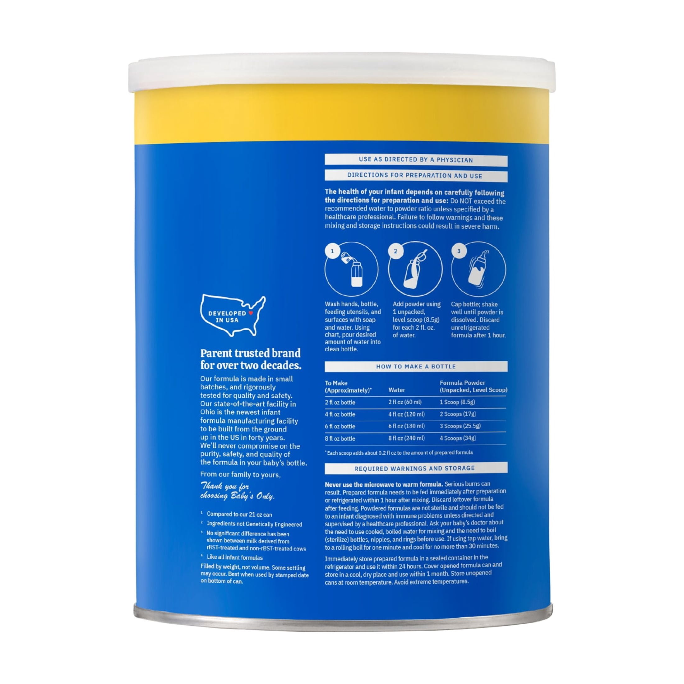 (2 pack) Baby’s Only® Organic Complete Nutrition Infant Formula - 31 oz can