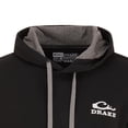thumbnail image 2 of Drake Waterfowl Men's Logo Hoodie ? Midweight Cotton-Poly Fleece Pullover with Jersey-Lined Hood, Black, X-Large, 2 of 4