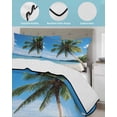 thumbnail image 4 of Coastal Tropical Full Size Down Alternative Comforter, Lightweight Comforter Quilt Bedding Set with Pillow Shams Blue Sky Coconut Tree Summer Beach All Seasons Bed Comforter Duvet Insert 78"x90", 4 of 7