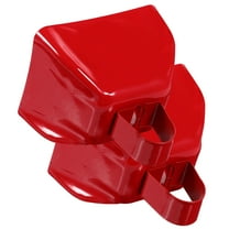 HOOWIFFY 2Pcs Red Metal Cow Bells re Shape with Handle Noise Makers for Football Games and Decoration