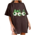 thumbnail image 1 of Birdeem Mode Femme T-Shirt Uni à Col Rond Imprimé à Manches Courtes Impression Blouse Ample Hauts, 1 of 5