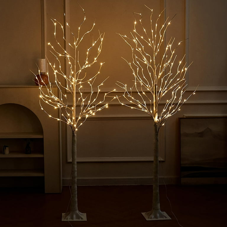 NOWSTO 2 Pack LED Birch Trees, 6ft, 144 Warm White Lights NOWSTO 2 Pack LED Birch Trees, 6ft, 144 Warm White Lights