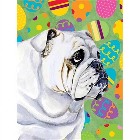 11 x 15 in. Bulldog English Easter Eggtravaganza Garden Size Flag