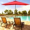 thumbnail image 2 of Heynemo Rectangular Patio Umbrella 10' x 6.5' with Hand Crank, Outdoor Market Umbrella with Waterproof Cover for Garden, backyard and Deck, Red, 2 of 5