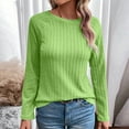 thumbnail image 5 of Besolor Women's Long Sleeve Shirts Casual Lightweight Crewneck Basic Knit Tops Fall Fashion Clothes, 5 of 8