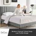 thumbnail image 4 of DeCoro Chicago Modern Upholstered Platform Bed Frame, Tufted Headboard & Wooden Bed Frame, Wood Slats Support, Bed Frame No Box Spring Needed, Lightweight, Durable, Easy Assembly - Full, Grey, 4 of 10