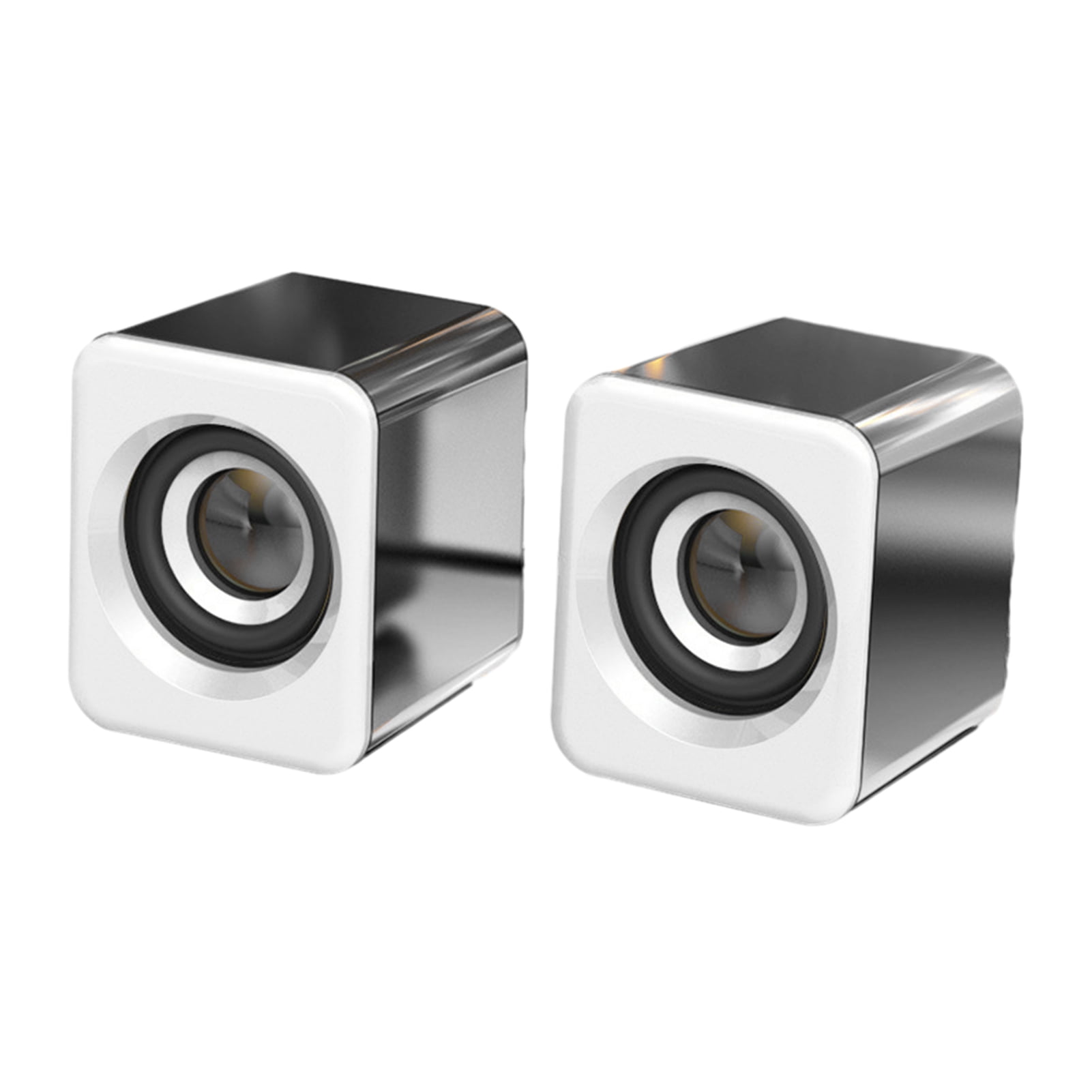 Pebbuoy 1 Pair Computer Speaker Subwoofer USB Bluetooth-compatible Wired Portable Mini Speaker No Delay Stereo Sound Loudspeaker for PC Computer Laptop Notebook