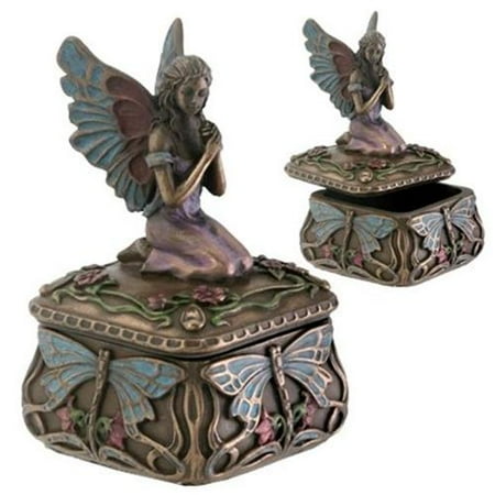 - Art Nouveau Dragonfly Fairy Jewelry Trinket Box Container Faeries Pixie New