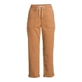 thumbnail image 3 of Time and Tru Women's High Rise Relaxed Fit Cropped Utility Pants, 3 of 5